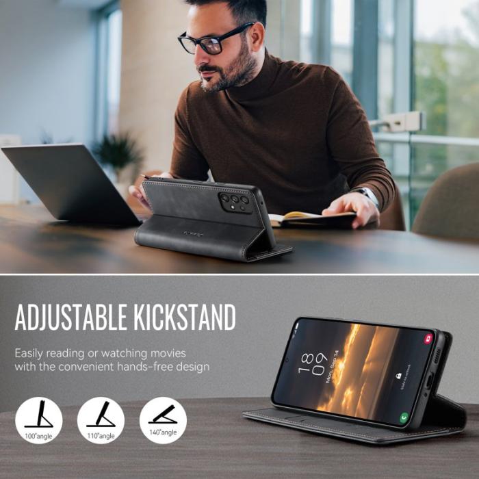 Caseme - CASEME 033 Fodral till Samsung Galaxy A53 5G - Svart Konstläder