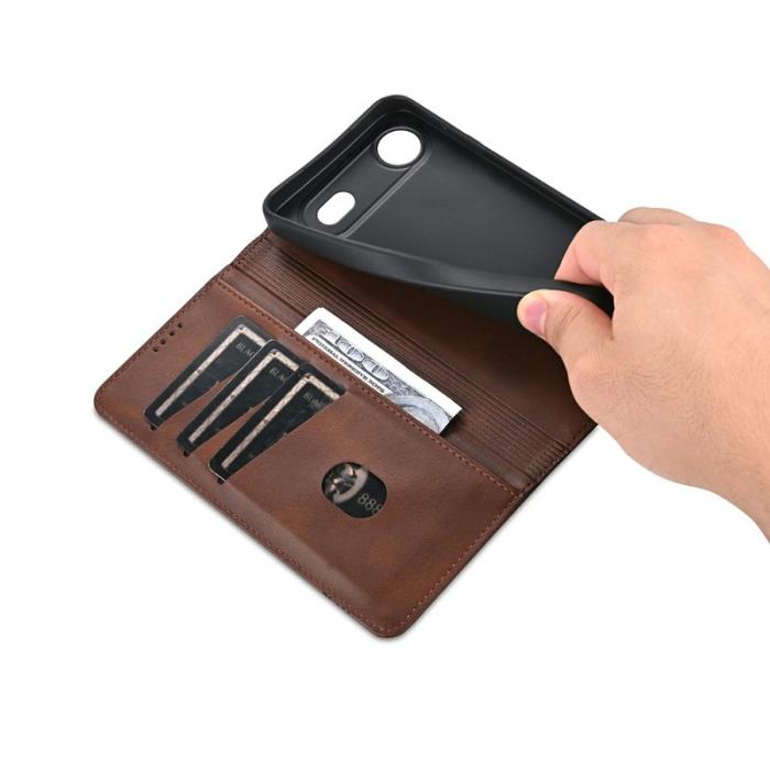 AZNS - AZNS iPhone Air Plånboksfodral Konstläder - Brun