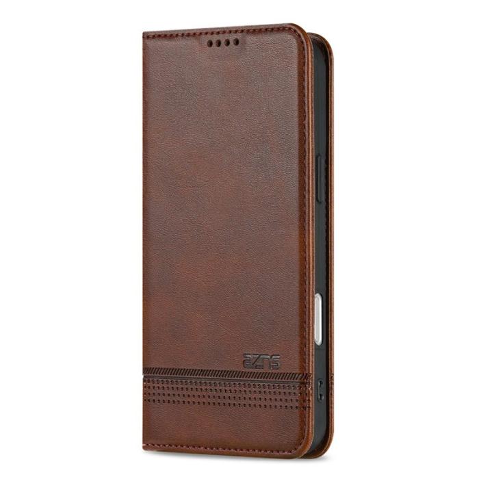 AZNS - AZNS iPhone Air Plånboksfodral Konstläder - Brun