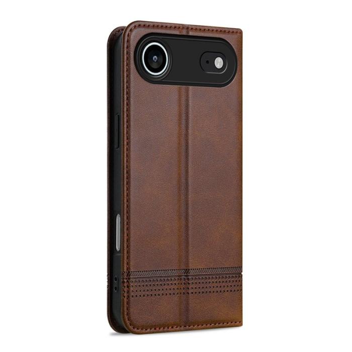 AZNS - AZNS iPhone Air Plånboksfodral Konstläder - Brun