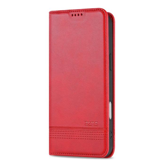 AZNS - AZNS iPhone Air Plånboksfodral Konstläder - Röd