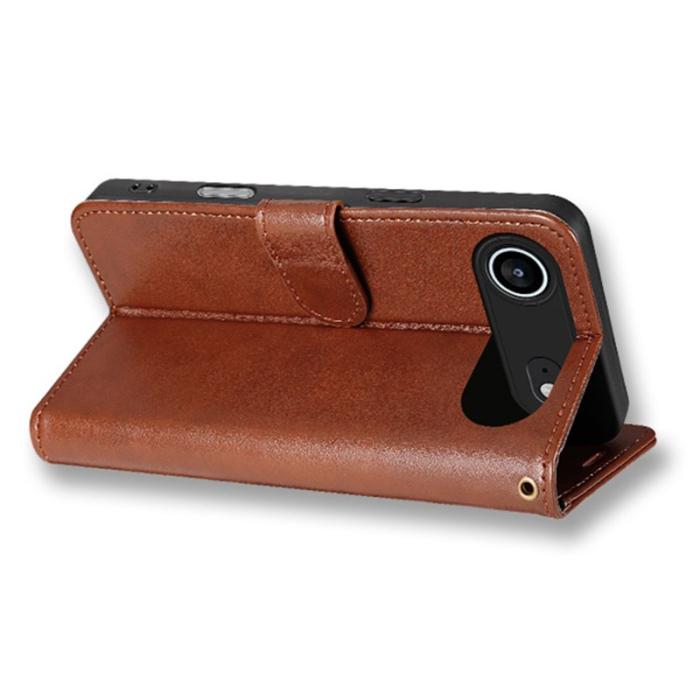 AZNS - AZNS iPhone Air Plånboksfodral Anti-Scratch Konstläder - Brun