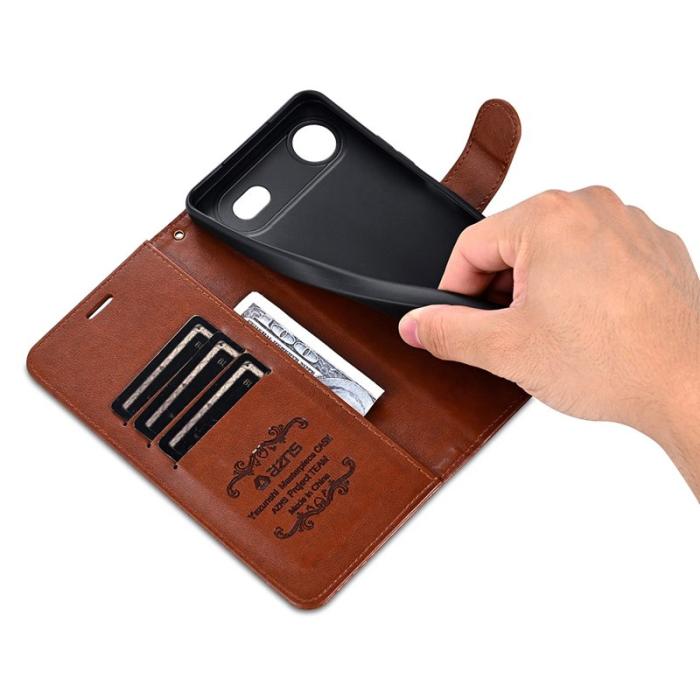 AZNS - AZNS iPhone Air Plånboksfodral Anti-Scratch Konstläder - Brun
