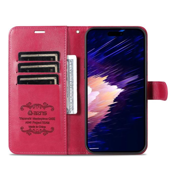 AZNS - AZNS iPhone Air Plånboksfodral Anti-Scratch Konstläder - Röd