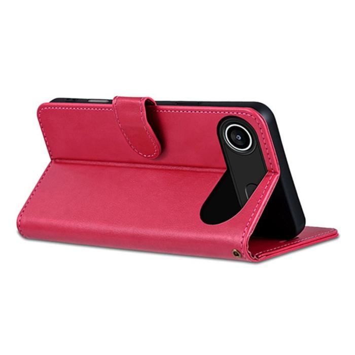 AZNS - AZNS iPhone Air Plånboksfodral Anti-Scratch Konstläder - Röd