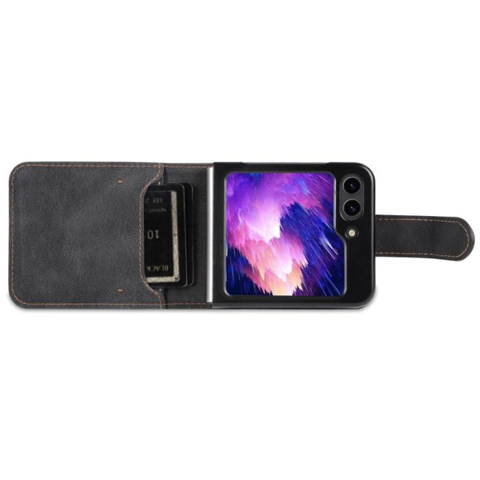 AZNS - AZNS Samsung Galaxy Z Flip7 FE Fodral KonstLäder - Svart