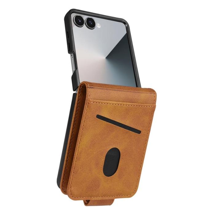 AZNS - AZNS Samsung Galaxy Z Flip7 Fodral Card Holder KonstLäder - Brun