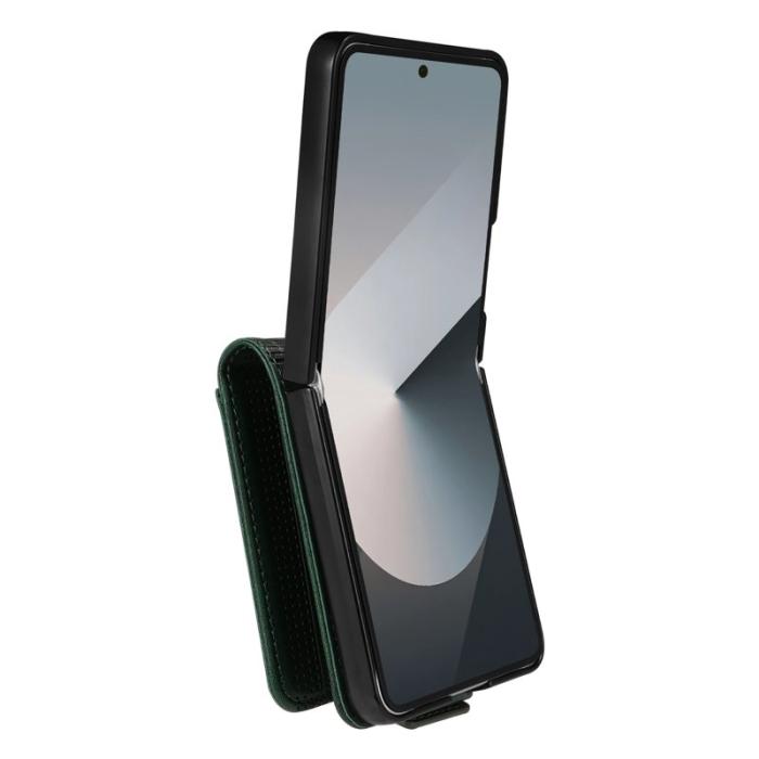 AZNS - AZNS Samsung Galaxy Z Flip7 Fodral Card Holder KonstLäder - Grön