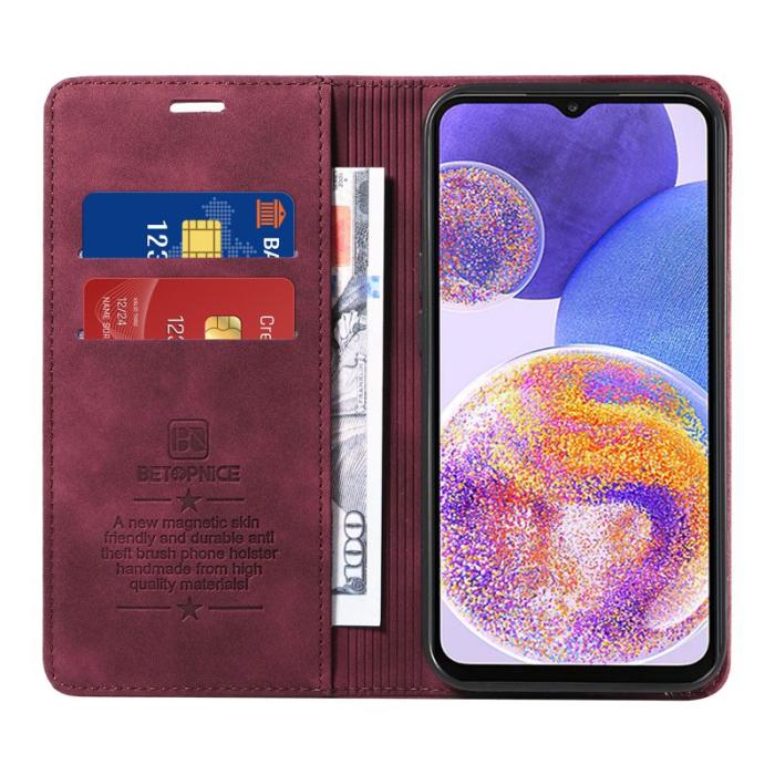 BETOPNICE - BETOPNICE 003 Samsung Galaxy A53 5G Plånboksfodral Konstläder - Röd
