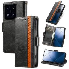 CASENEO - CASENEO Xiaomi 14T Pro Pl&aring;nboksfodral Konstl&auml;der St&auml;ll med RFID - Svart
