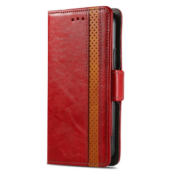 CASENEO - CASENEO Xiaomi 14T Pro Plånboksfodral Konstläder Ställ med RFID Röd