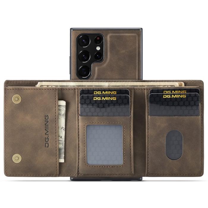 DG.MING - DG.MING 2-in-1 Plånboksfodral Samsung Galaxy S22 Ultra - Brun