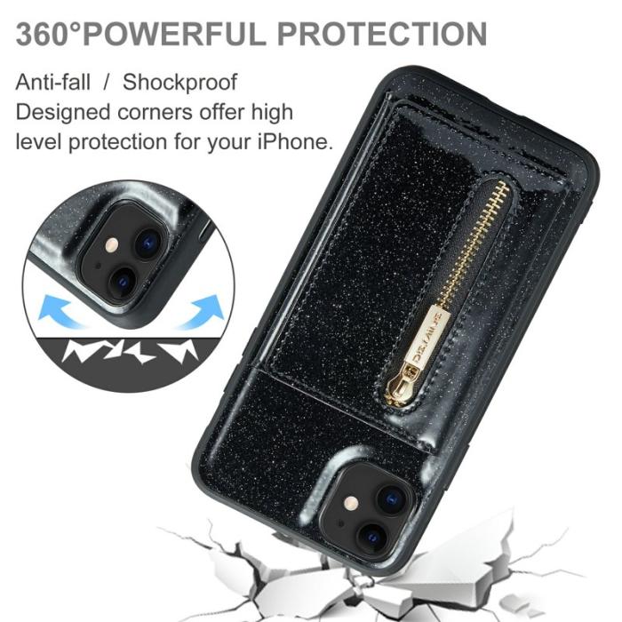 DG.MING - DG.MING M3 Mobilskal för iPhone 11 6.1 tum Svart 2-i-1 Fodral