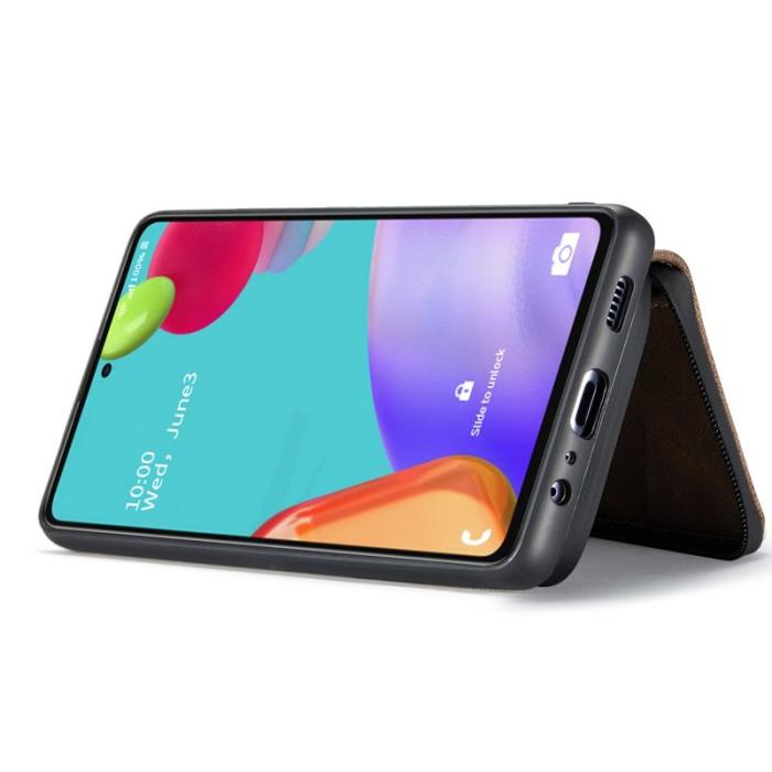 JEEHOOD - JEEHOOD Detachable Zipper Wallet Mobilskal för Samsung Galaxy A32 5G - Brun
