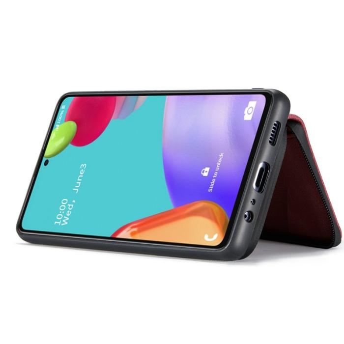 JEEHOOD - JEEHOOD Detachable Zipper Wallet Mobilskal för Samsung Galaxy A32 5G - Röd