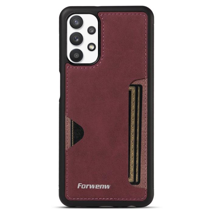 FORWENW - FORWENW F5 Series Samsung Galaxy A53 Fodral KonstLäder - Vinröd