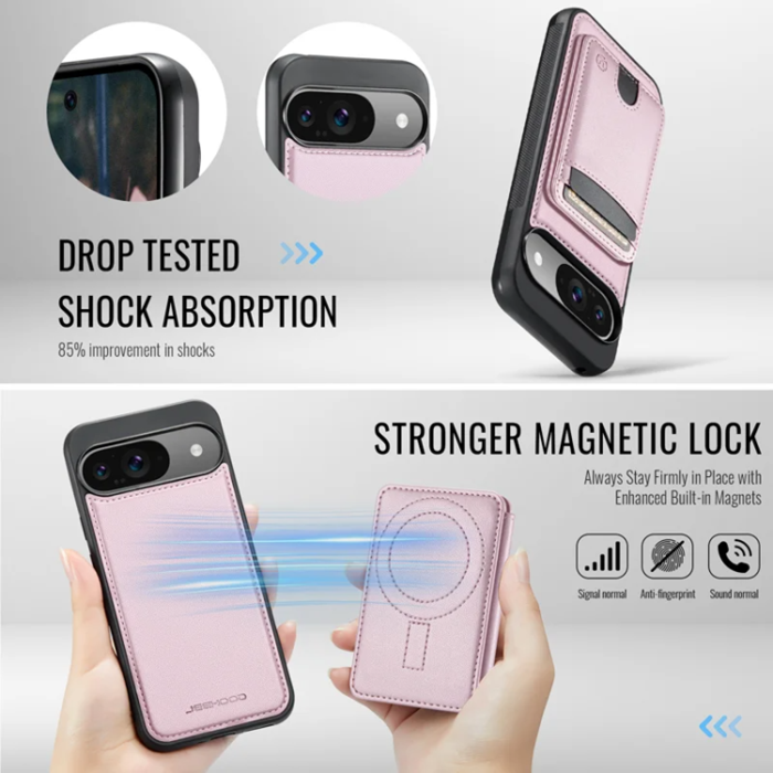 OEM - JEEHOOD Google Pixel 10 Pro Fodral KonstLäder - Rosa