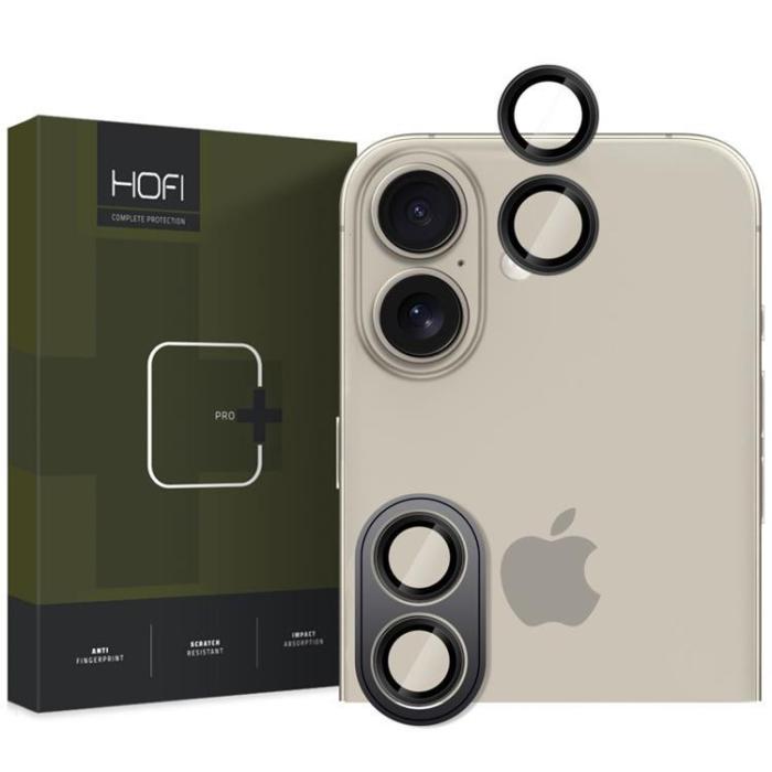 Hofi - HOFI iPhone 16/16 Plus Kameralinsskydd Härdat Glas - Svart