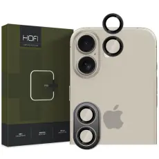 Hofi - HOFI iPhone 16/16 Plus Kameralinsskydd Härdat Glas - Svart