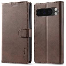 LC.imeeke - LC.IMEEKE Google Pixel 9 / 9 Pro Pl&aring;nboksfodral Konstl&auml;der - Brun