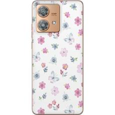 iSecrets - Mobilskal till Motorola Edge 40 Neo med Blommor och fj&auml;rillar