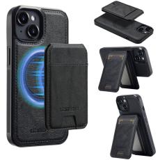 LC.imeeke - LC.IMEEKE L3 iPhone 14 Fodral Magnetiskt Konstl&auml;der - Svart