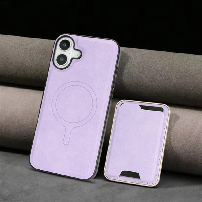 A-One Brand - iPhone 17 Mobilskal Magsafe korthållare - Lila