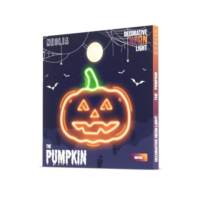 Neolia - Neolia LED Neon PLEXI PUMPKIN MED STAM NNE13 - Orange/Grön