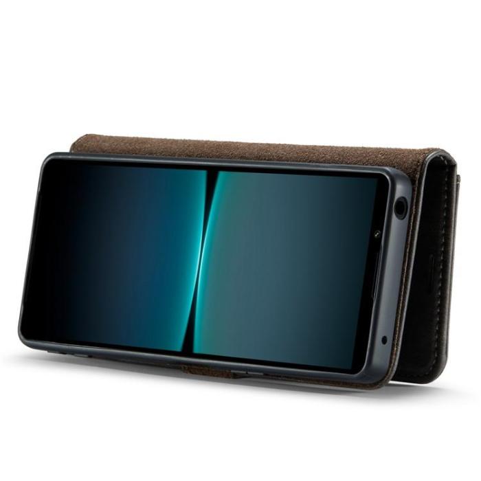 DG.MING - DG.MING Sony Xperia 1 V Plånboksfodral Äkta Läder 2in1 - Grå