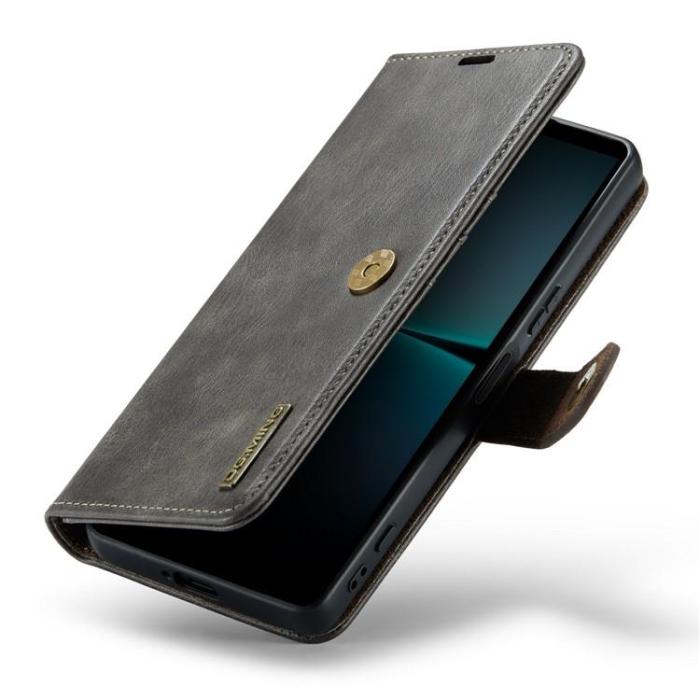 DG.MING - DG.MING Sony Xperia 1 V Plånboksfodral Äkta Läder 2in1 - Grå