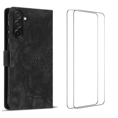 WANLONFENG - WANLONFENG Galaxy A26 Plånboksfodral med 2Pcs Härdat Glas MTL