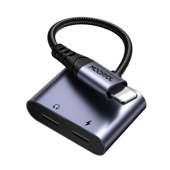 Joyroom - Joyroom 2in1 Lightning Till 2x Lightning DAC Adapter - Svart