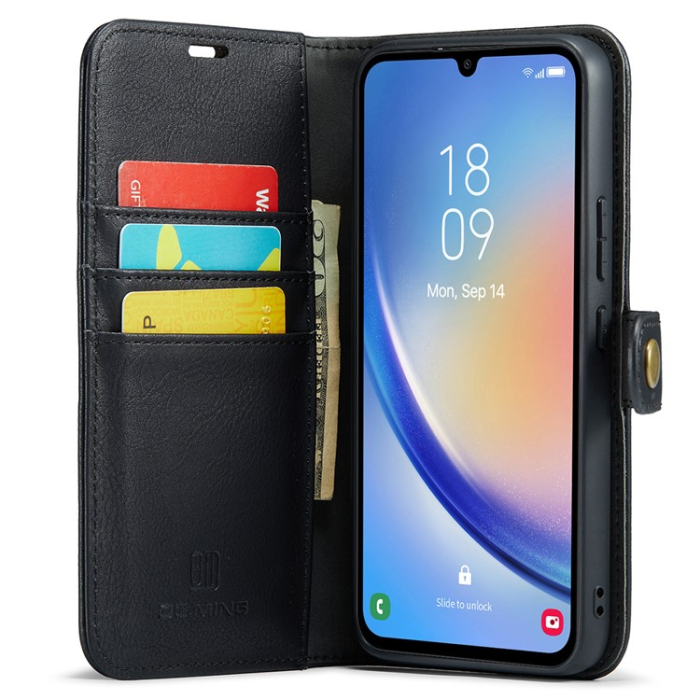 DG.MING - DG.MING Galaxy A34 5G Plånboksfodral Äkta Läder 2in1 - Svart