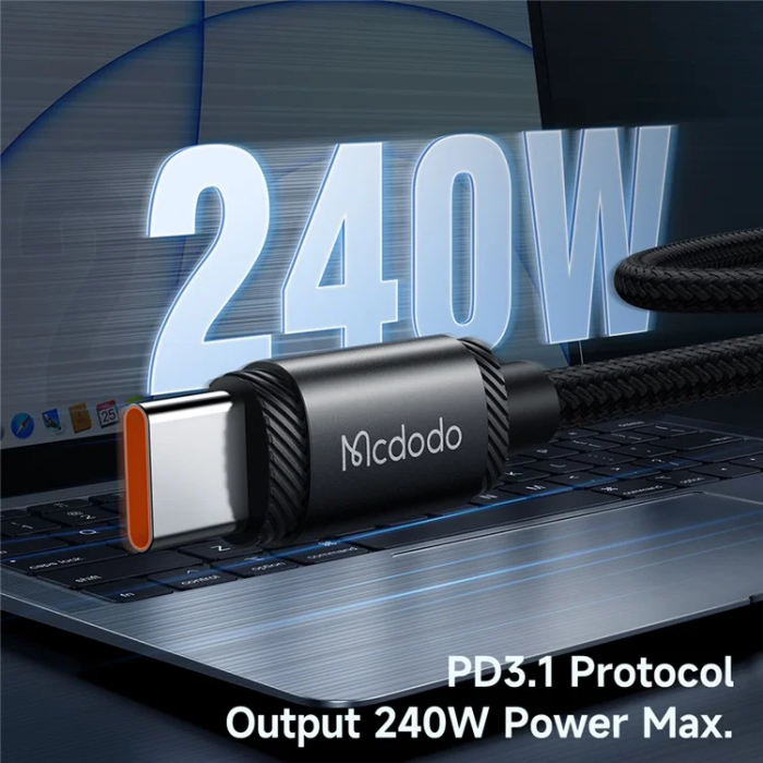 MCDODO - MCDODO USB-C - USB-C 240W Kabel 2m CA-3681 - Svart