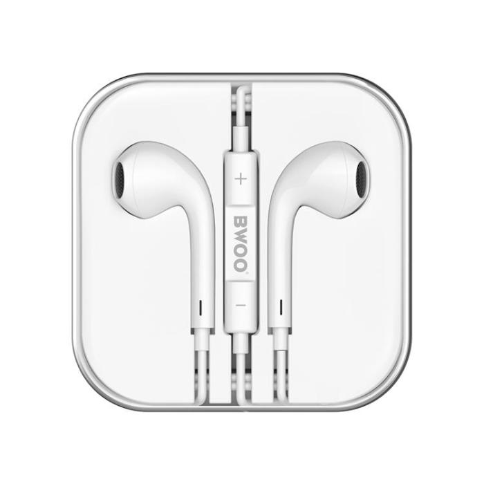BWOO - BWOO In-Ear Trådbundna Hörlurar Jack 3.5mm Stereo - Vit
