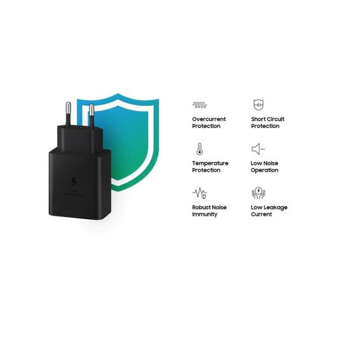 Samsung - Samsung Väggladdare 45W, 4,05A, 1 X USB-C,med USB-C-Kabel - Svart