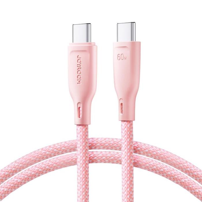 Joyroom - Joyroom USB-C till USB-C kabel 60W 1m Multi-Color - Rosa