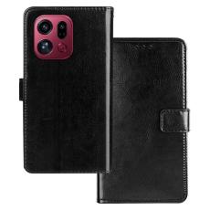 IDEWEI - IDEWEI Oppo Find X9 Pro Pl&aring;nboksfodral Konstl&auml;der Crazy Horse Textur - Svart
