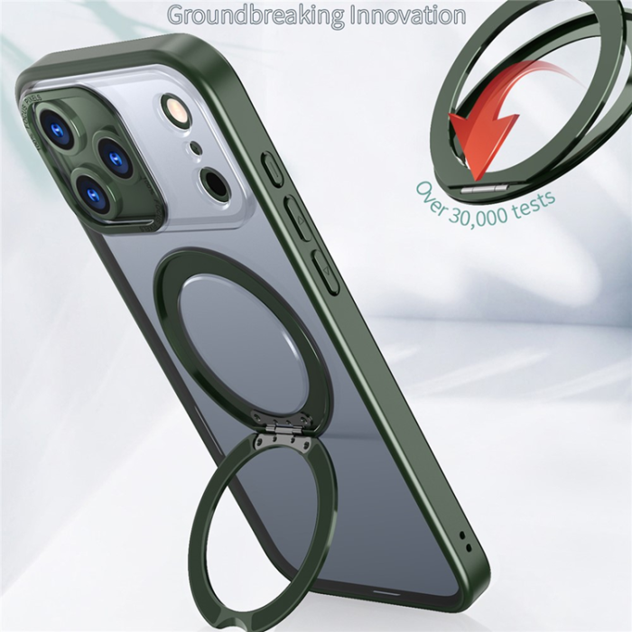 A-One Brand - iPhone 17 Pro Max Mobilskal MagSafe Kickstand - Svartgrön