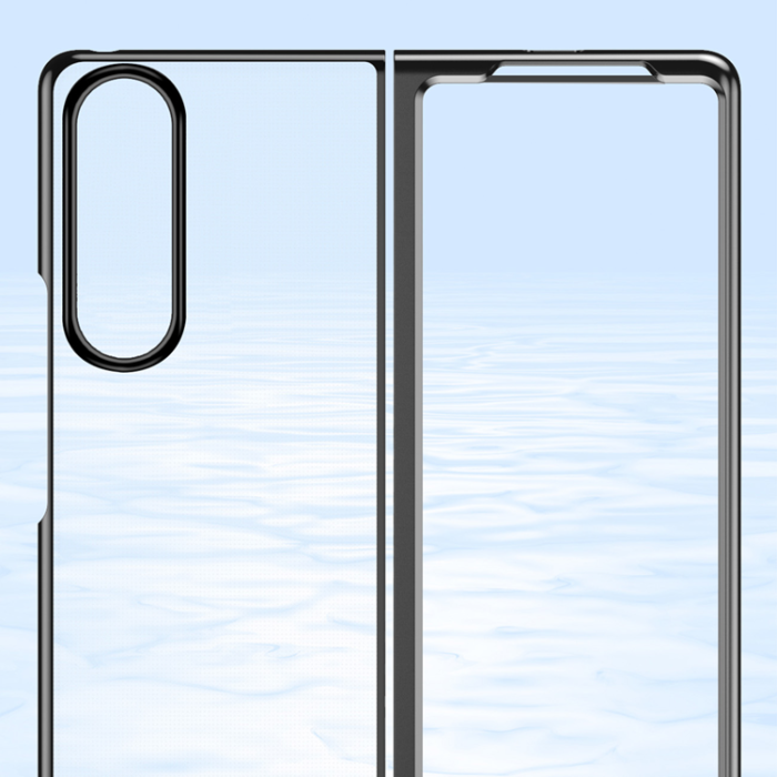 OEM - Galaxy Z Fold 4 Skal Plating Metallic Frame - Blå