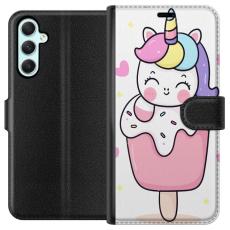 iSecrets - Plånboksfodral till Samsung Galaxy A34 med Glad enhörning