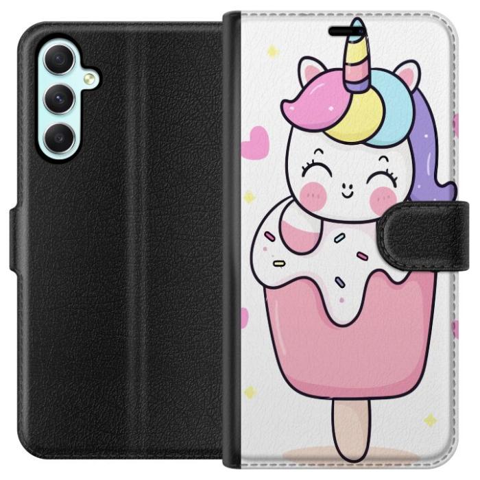 iSecrets - Plånboksfodral till Samsung Galaxy A34 med Glad enhörning