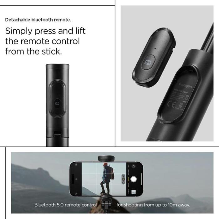 Spigen - Spigen Selfiestick Tripod Bluetooth S541W - Svart
