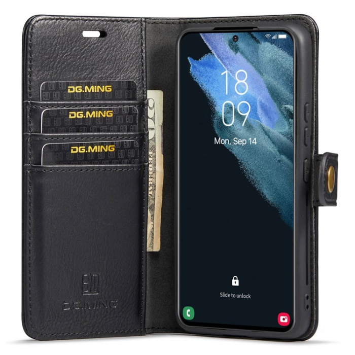 DG.MING - DG.MING Galaxy S23 Plus Plånboksfodral 2in1 Äkta Läder - Svart