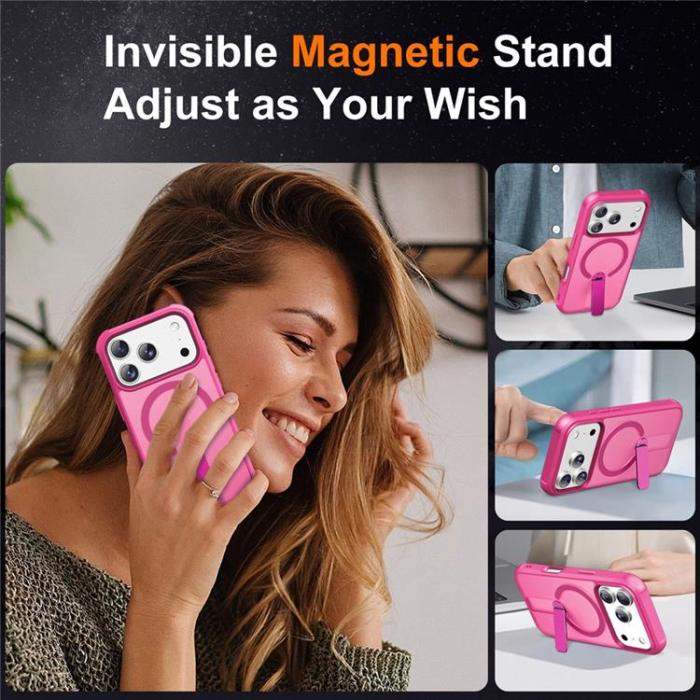 A-One Brand - iPhone 17 Pro Max Mobilskal MagSafe Kickstand - Ros