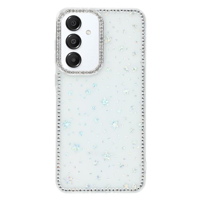 OEM - Rhinestone Samsung Galaxy S26 Skal Glitterkant TPU + PC - Stjärntransparent