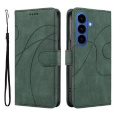 OEM - Samsung Galaxy S26 Plus Fodral &Auml;kta L&auml;der St&auml;ll med Kurvad Design - Gr&ouml;n