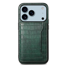 A-One Brand - iPhone 17 Pro Mobilskal Korthållare Crocodile - Grön