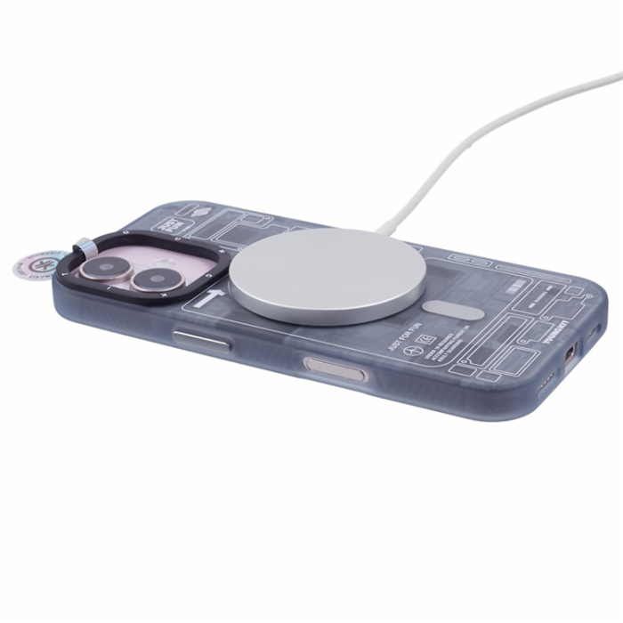 A-One Brand - Youngkit iPhone 16 Mobilskal Magafe IMD Pattern - Svart