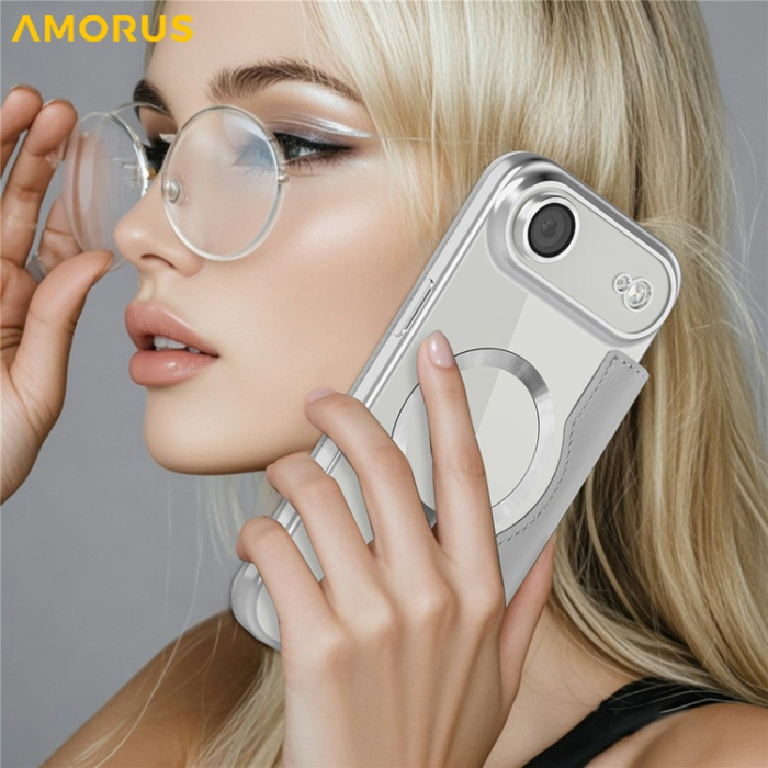 Amorus - AMORUS iPhone Air Plånboksfodral MagSafe RFID - Titangråå